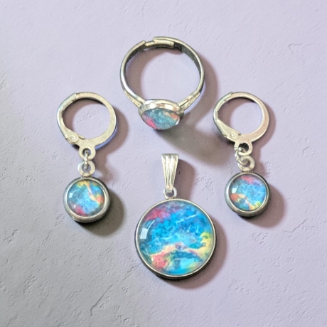 Schmuckset mit Motivstein