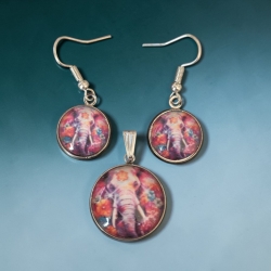 Schmuckset mit Motivstein