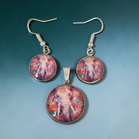 Schmuckset mit Motivstein