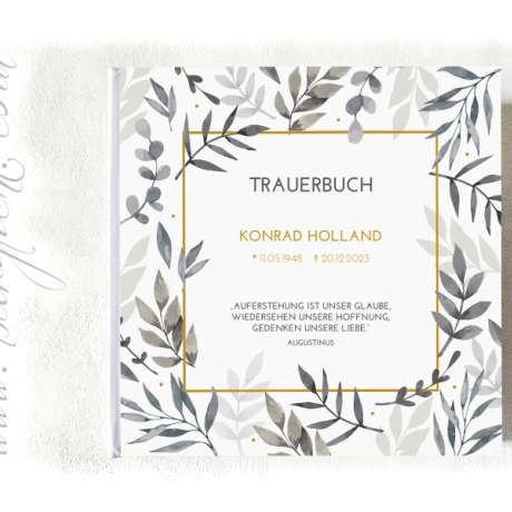 Trauerbuch taupe goldfarben