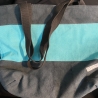 Große Tasche aus Canvas in Blau und Beige - 3 -