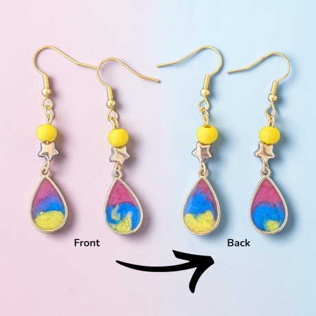 Ohrringe mit Perle und Resinanhänger