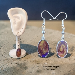 Ohrringe mit Perle und Resinanhänger