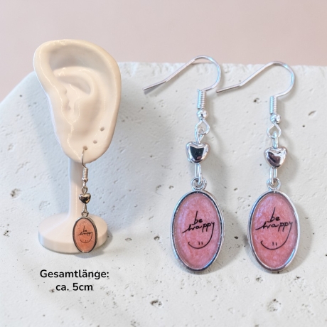 Ohrringe mit Perle und Resinanhänger