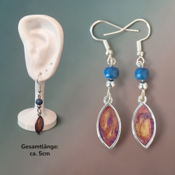 Ohrringe mit Perle und Resinanhänger