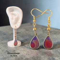 Ohrringe mit Perle und Resinanhänger