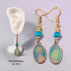 Ohrringe mit Perle und Resinanhänger