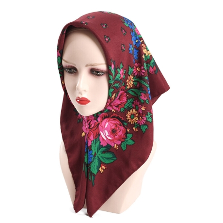 Damen-Kopftuch, weinrot, 70 x 70 cm, # UKR 411