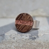 Ring aus Holz – alte Eiche mit Kupfer auf 925 Silber