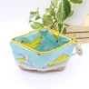 Universal-/Kosmetiktasche Bananen Jute Canvas Handmade Unikat