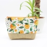 Universal-/Kosmetiktasche Orangen Sommerlich Canvas Jute Unikat