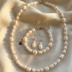 Perlenschmuck Set Damen – echte Süßwasserperlen