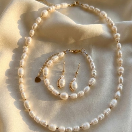 Perlenschmuck Set Damen – echte Süßwasserperlen