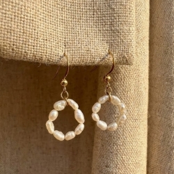 Süßwasserperlen Hoop Ohrringe