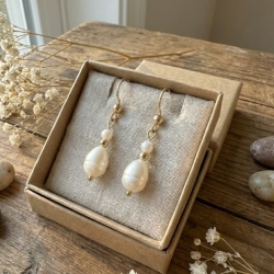 Süßwasserperlen Ohrringe Gold – zarte Tropfen, Barockperlen, 