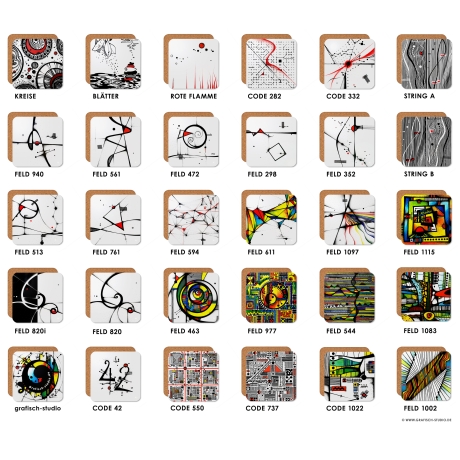 Untersetzer 6er-Set Generator mit Motiven von grafisch-studio