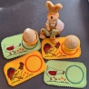 Stickdatei Untersetzer für Eierbecher Ostern Hahn Huhn