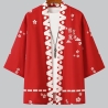 Herren-Kimono, Handarbeit, rot mit weiss. Motiv, neu, kurz