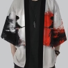 Herren-Kimono, Handarbeit, schwarz-weiss.YIN YANG.,kurz