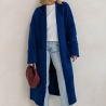 Oversize Strickmantel Strickjacke lang Cardigan Dunkelblau S-XL