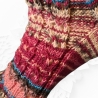 Handvermaschte Mustersocken in purple-multi Gr. 39