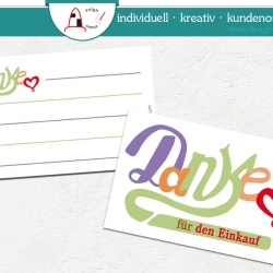 100 Dankeskarten Danke mit Herz