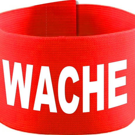 Klett-Armbinde 10 cm Höhe bedruckt mit WACHE