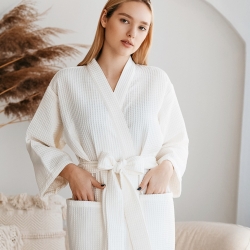 Premium Waffelbademantel für Hotel, Spa und private Entspannung