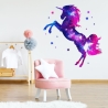 163 Wandtattoo Einhorn pink lila Sterne 600 x 600 mm