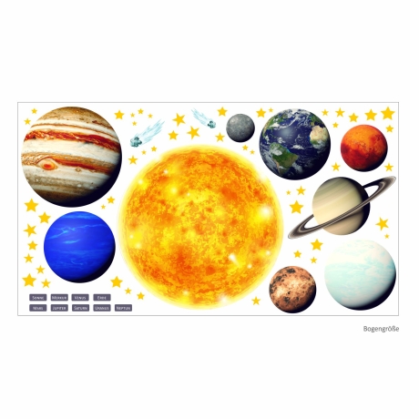164 Wandtattoo Sonnensystem Planeten