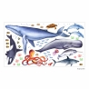 166 Wandtattoo Tiere der Meere - Blauwal, Hai, Delfin, Orca