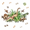 168 Wandtattoo Dinosaurier - T-Rex, Triceratops, Stegosaurus