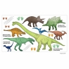 170 Wandtattoo Dinosaurier T-Rex, Triceratops, Stegosaurus