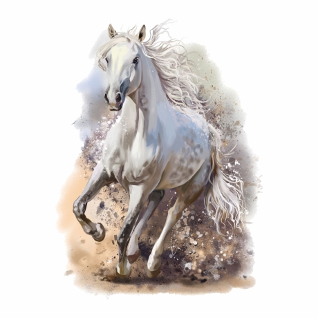 179 Wandtattoo Pferd weiß 250 x 330 mm