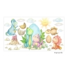 194 Wandtattoo Baby Dinosaurier - Aquarell Vulkan Sonne Wolken