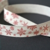 1m Borte / Webband Baumwolle Schneeflocken 15 mm Baumwollband