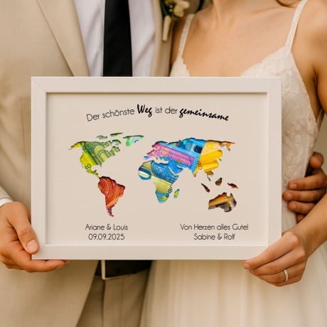 Hochzeitsgeschenk personalisiert Geldgeschenk Hochzeit Brautpaar 