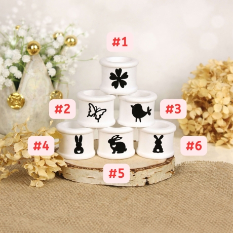 Kerzenhalter Stabkerzen Weiß Keramikoptik – Tischdeko zu Ostern