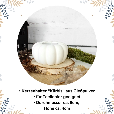 Kürbis Kerzenhalter für Teelichter | Schlichte Herbstdeko