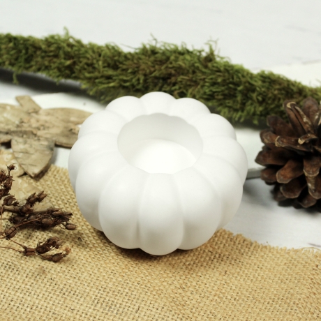 Kürbis Kerzenhalter für Teelichter | Schlichte Herbstdeko