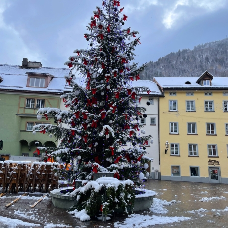 5 x rote Weihnachtsschleifen, Dekoschleife Aussen und Innen