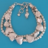 Perlenarmband, Perlen-Armband, weiss, Herz-Form