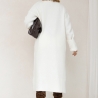 Oversize Strickmantel Strickjacke lang Cardigan Weste Weiß S-XL