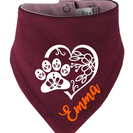 Hunde Wende Halstuch Multicolor PFOTENHERZ flora+ Name des Hundes