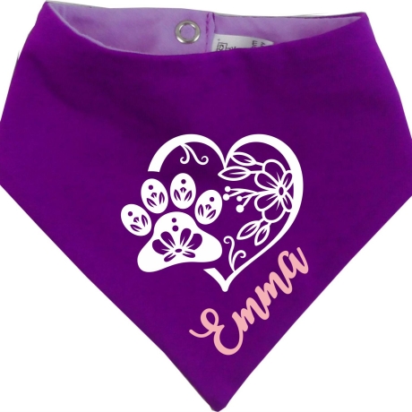 Hunde Wende Halstuch Multicolor PFOTENHERZ flora+ Name des Hundes