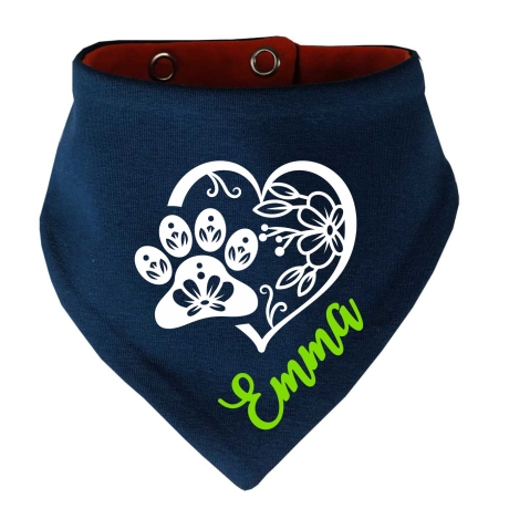 Hunde Wende Halstuch Multicolor PFOTENHERZ flora+ Name des Hundes