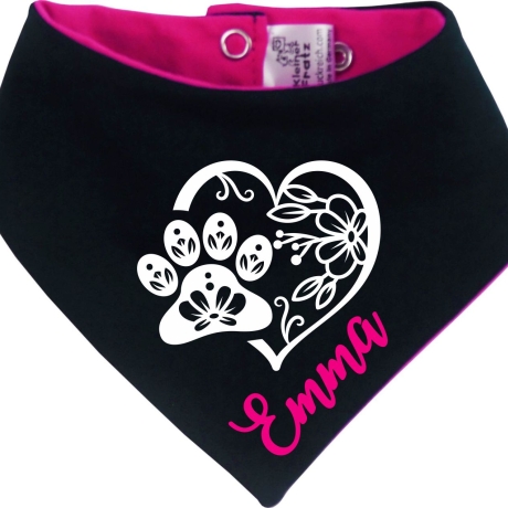 Hunde Wende Halstuch Multicolor PFOTENHERZ flora+ Name des Hundes