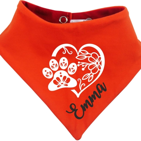 Hunde Wende Halstuch Multicolor PFOTENHERZ flora+ Name des Hundes