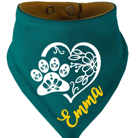 Hunde Wende Halstuch Multicolor PFOTENHERZ flora+ Name des Hundes