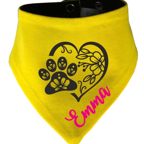 Hunde Wende Halstuch Multicolor PFOTENHERZ flora+ Name des Hundes